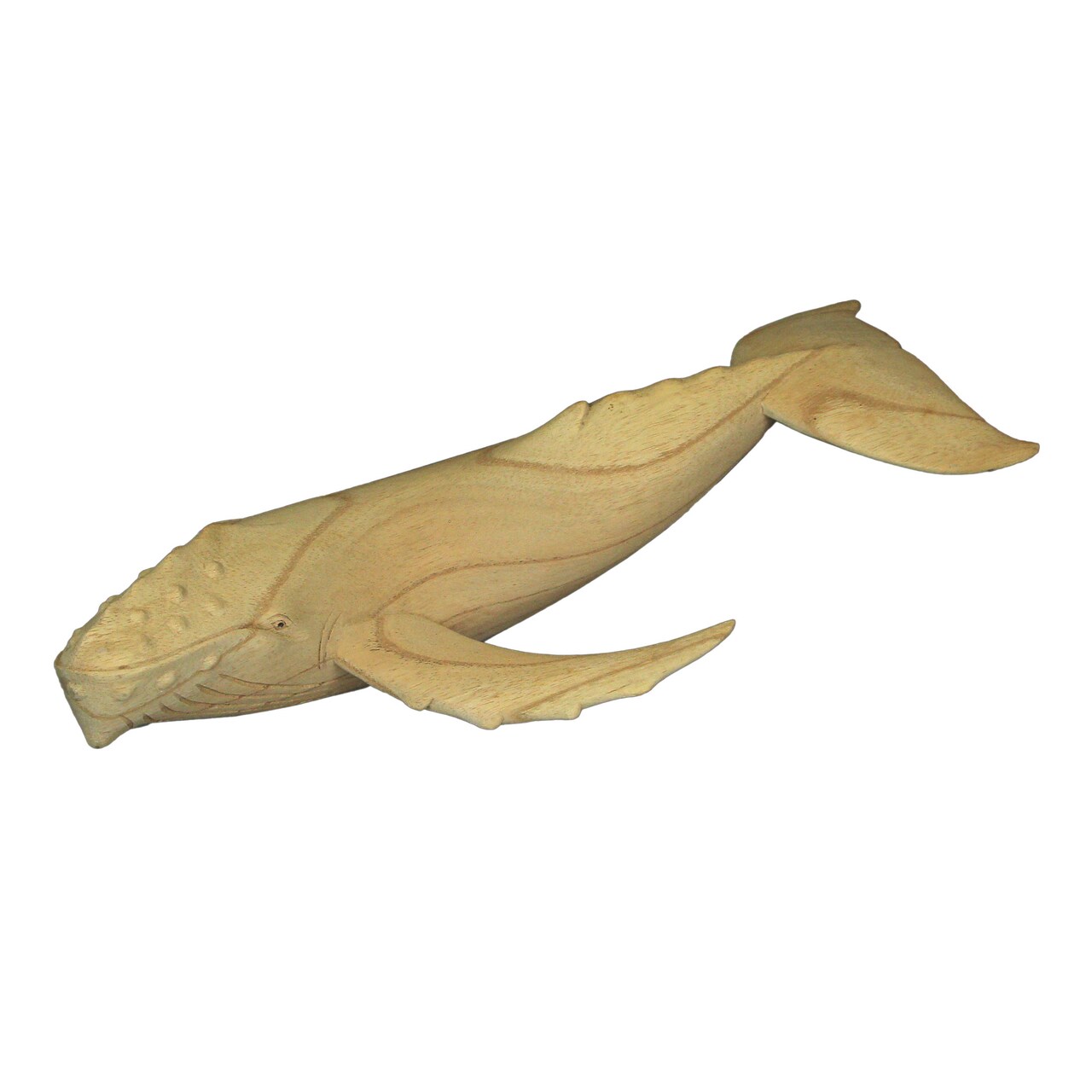 16 Inch Hand Carved Whale Wooden Sculpture Decorative Figurine Beach Home Decor
